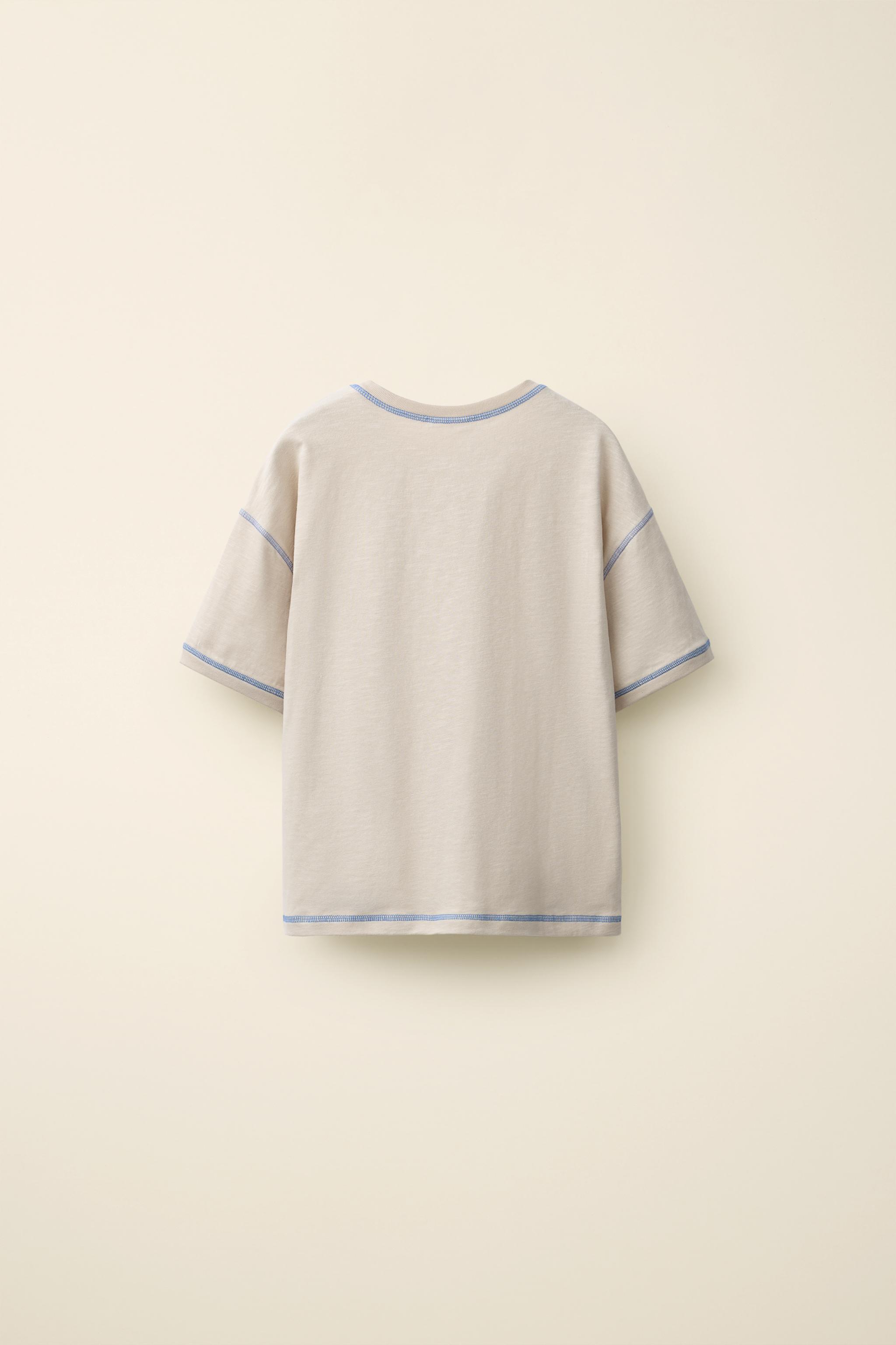 STRIPED TOP WITH CONTRAST STITCHING CREATED BY CARAMEL LONDON X ZARA